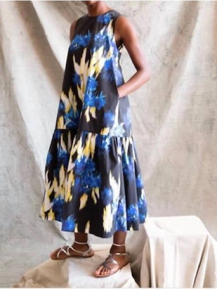 Psophia Taffeta Print Dress Size Medium $378